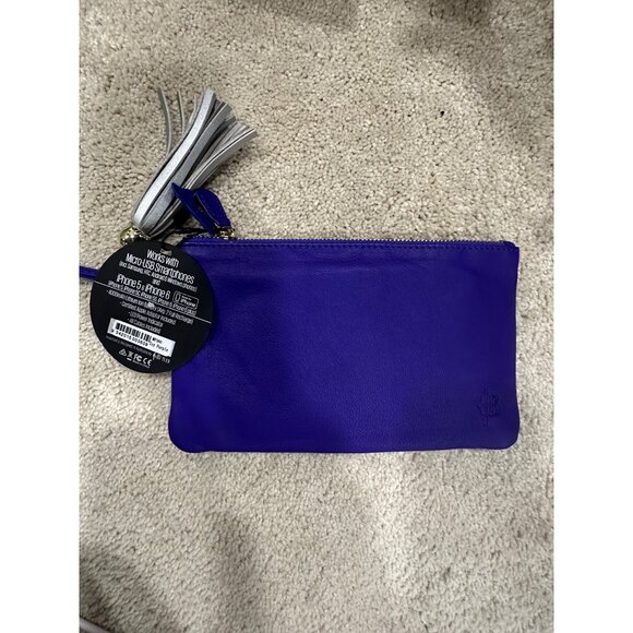 MightyPurse Charge On The Go Purple Wristlet Built-In Smartphone Charger Tassel - Picture 2 of 8
